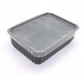 Пластиковый контейнер черный 179*132 750мл с крышкой