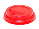 Крышка пластиковая "Красная" с клапаном для стаканов 250мл