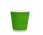 ГОФРИРОВАННЫЙ  БУМАЖНЫЙ СТАКАН 100 МЛ "ЗЕЛЕНЫЙ"
