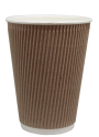 ГОФРИРОВАННЫЙ  БУМАЖНЫЙ СТАКАН 350 МЛ "КРАФТ"