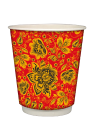 ДВУХСЛОЙНЫЙ БУМАЖНЫЙ СТАКАН 250МЛ "ХОХЛОМА"