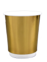 ДВУХСЛОЙНЫЙ БУМАЖНЫЙ СТАКАН 250 МЛ "ЗОЛОТОЙ МЕТАЛЛИК"
