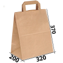 Бумажный крафт пакет с плоскими ручками 320/200/370