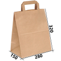 Бумажный крафт пакет с плоскими ручками 280/150/320