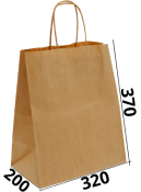 Бумажный крафт пакет с кручеными ручками 320/200/370