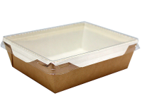 Картонный контейнер с пластиковой крышкой 400мл (OpSalad 400)