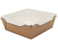 Картонный контейнер с пластиковой крышкой 900мл (OpSalad 900)