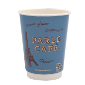 350мл "Парле Кафе Синий"  2-сл. бумажный стакан