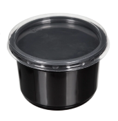 Пластиковый контейнер черный с крышкой СпК-115 350мл  (СВЧ+)
