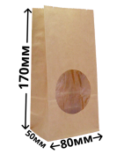 Пакет бумажный c окном 80/50/170