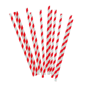 Трубочки бумажные 195mm*7mm КРАСНО-БЕЛЫЕ