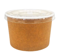 БУМАЖНЫЙ КОНТЕЙНЕР C КРЫШКОЙ КРУГЛЫЙ 290 МЛ "КРАФТ"