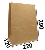 Бумажный пакет без ручек 220/120/290 "С"