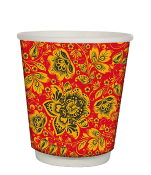 ДВУХСЛОЙНЫЙ БУМАЖНЫЙ СТАКАН 250МЛ "ХОХЛОМА"