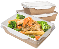 Картонные контейнеры с прозрачной крышкой