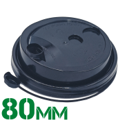 Крышка пластиковая "Черная"с клапаном для стаканов 250мл (ВЗЛП)