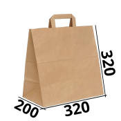 Бумажный крафт пакет с плоскими ручками 320/200/320