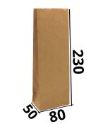 Бумажный пакет "КРАФТ" без ручек 80/50/230