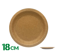 Тарелка бумажная "Крафт" 18см (глубокая)