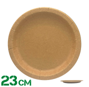 Тарелка бумажная "крафт" 23 см (Глубокая)