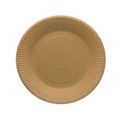 Тарелка бумажная "Крафт" 23см (плоская)