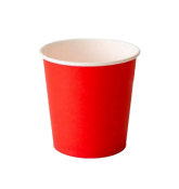 Бумажный стакан для горячих напитков 100 МЛ (1-сл) "Красный"