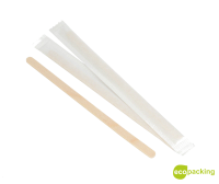 Размешиватель деревянный 18см в индивидуальной упаковке